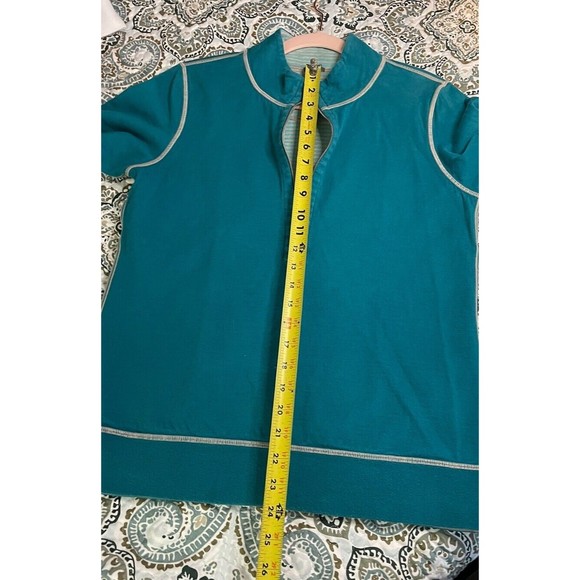 Tommy Bahama Reversible Teal Women's S‎ Blue 1/2 Zip Mock Neck Sweater Pullover - Picture 10 of 11